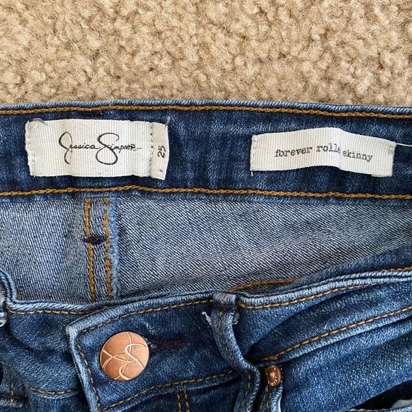 Jessica Simpson forever roll cuff skinny crop to ankle jeans size 25 - Picture 2 of 5